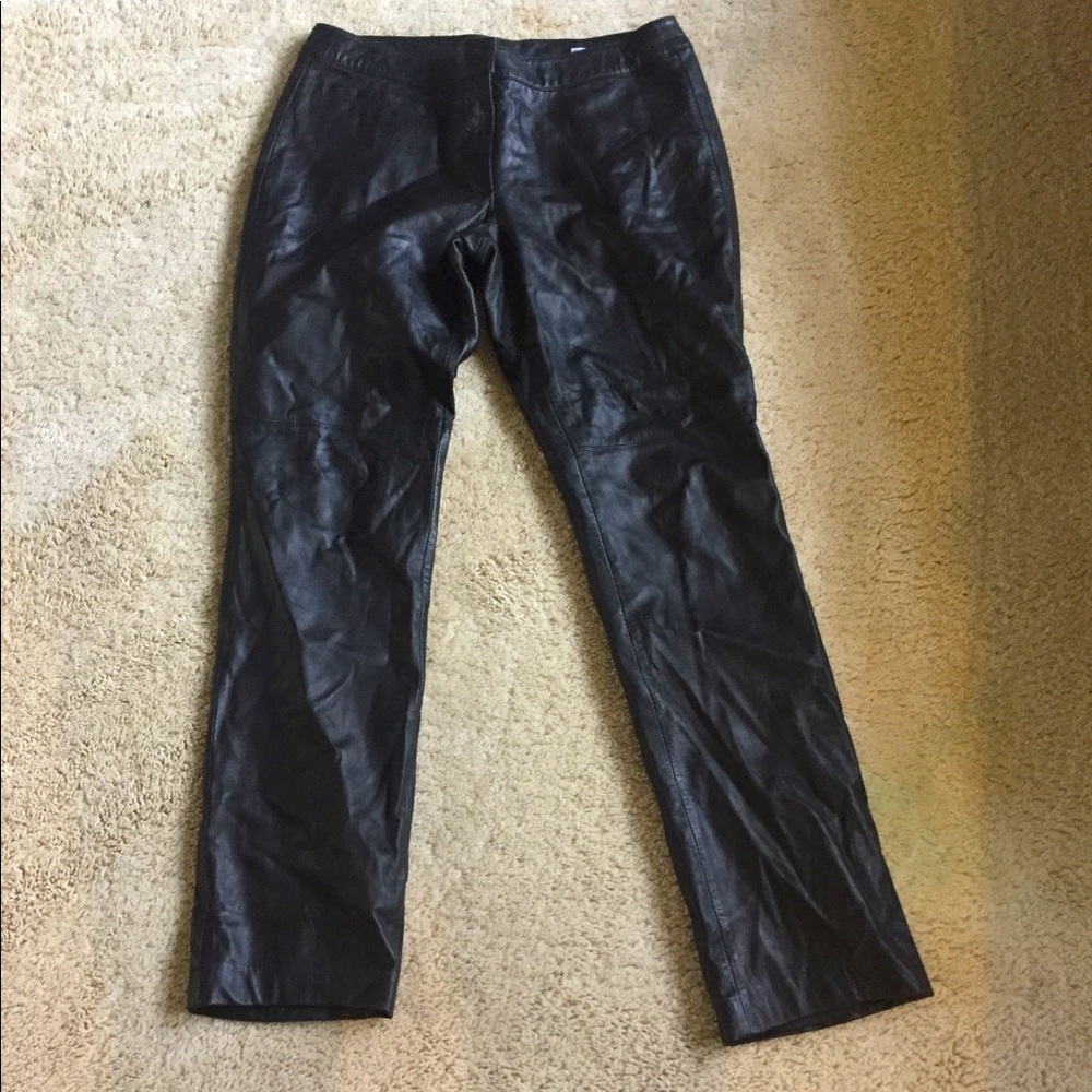 Fully lined soft black leather pants